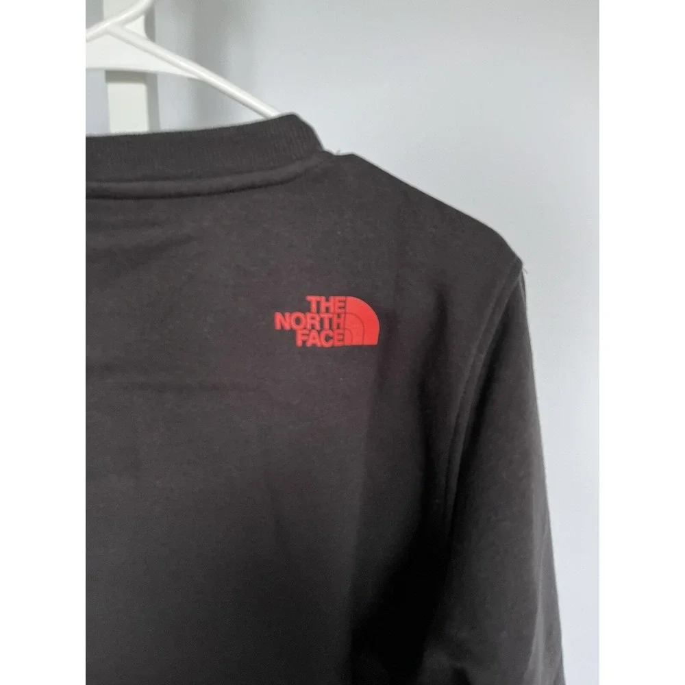 The North Face Coordinates Crewneck Sweatshirt Black Red‎ Size Small NEW